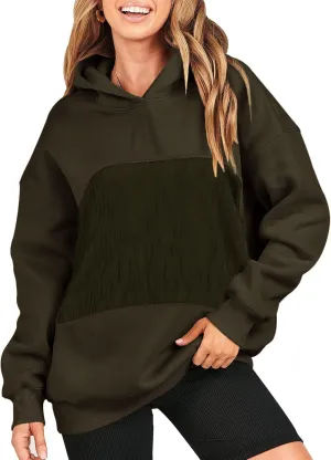 LAVASEON Oversized Hoodie for Women Lightweight Hoodies Womens Sweatshirt Pullovers Fashion with Wave Textured Patch