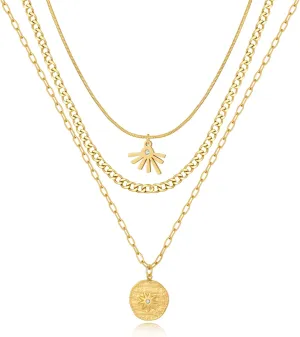 Layered Gold Necklaces for Women Gold Layered Necklaces Dainty Gold Necklaces Stainless Steel Necklaces