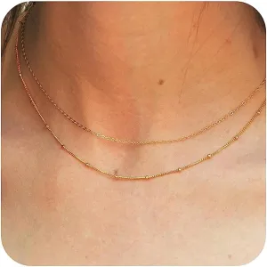 Layered Necklaces for Women Trendy, 14K Gold Layered Necklaces for Women Layering Necklaces Trendy Gold Chain Necklaces Jewelry for Women