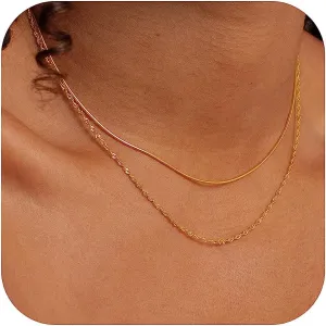 Layered Necklaces for Women Trendy, 14K Gold Layered Necklaces for Women Layering Necklaces Trendy Gold Chain Necklaces Jewelry for Women