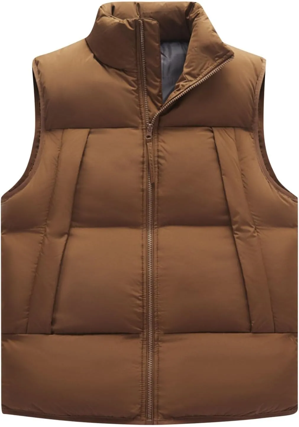 Lightweight Puffer Vest Men Sleeveless Winter Coat Stand Collar Vest Zip Up Down Vest Big and Tall Puffer Vest