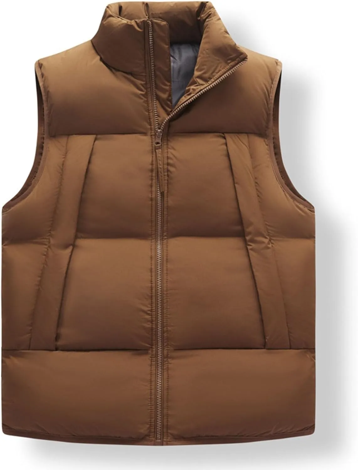 Lightweight Puffer Vest Men Sleeveless Winter Coat Stand Collar Vest Zip Up Down Vest Big and Tall Puffer Vest