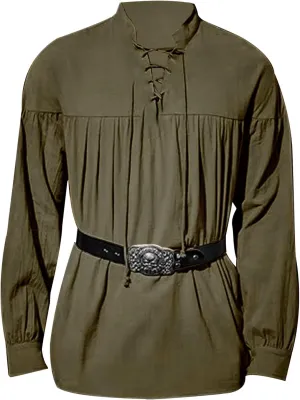 Linen Lace Up Belted Boho Shirts for Men Long Sleeve Hippie Casual Beach Henley Shirts V Neck Yoga Viking Tunic Tops