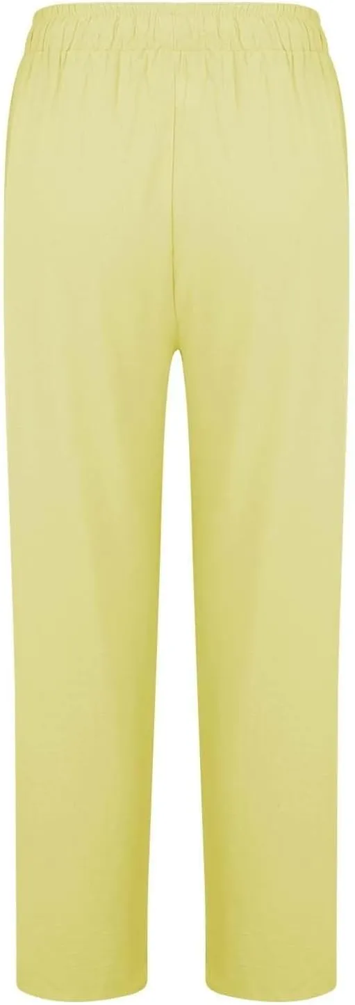 Linen Pants for Women Wide Leg Baggy Drawstring Elastic Waist Palazzo Trousers Summer Beach Pants with Pockets