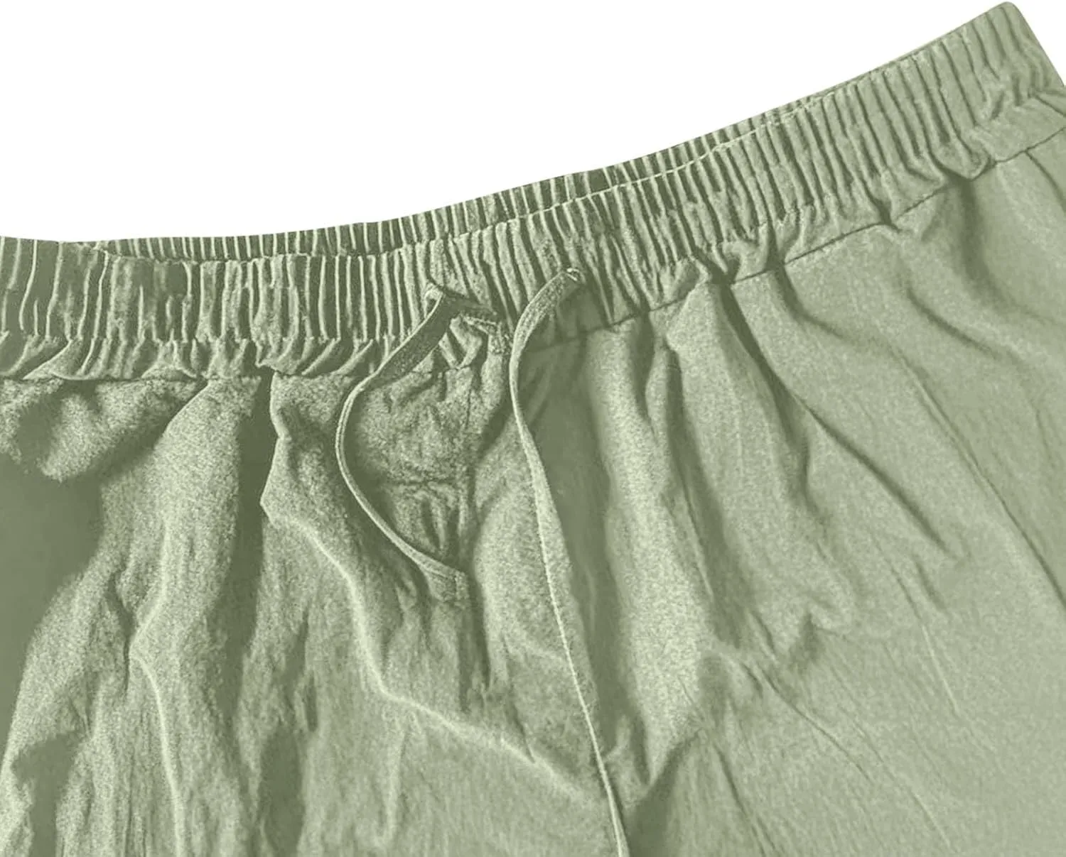Linen Pants Men Long Relaxed Fit Elastic Waist Pants with Pockets Beach Yoga Travel Lounge Trousers for Summer