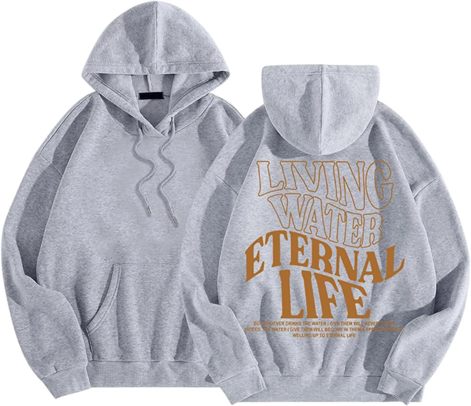 Living Water Eternal Life Christian Womens Hoodies Jesus Faith Graphic Oversized Long Sleeve Sweatshirts Fall Casual Pullover