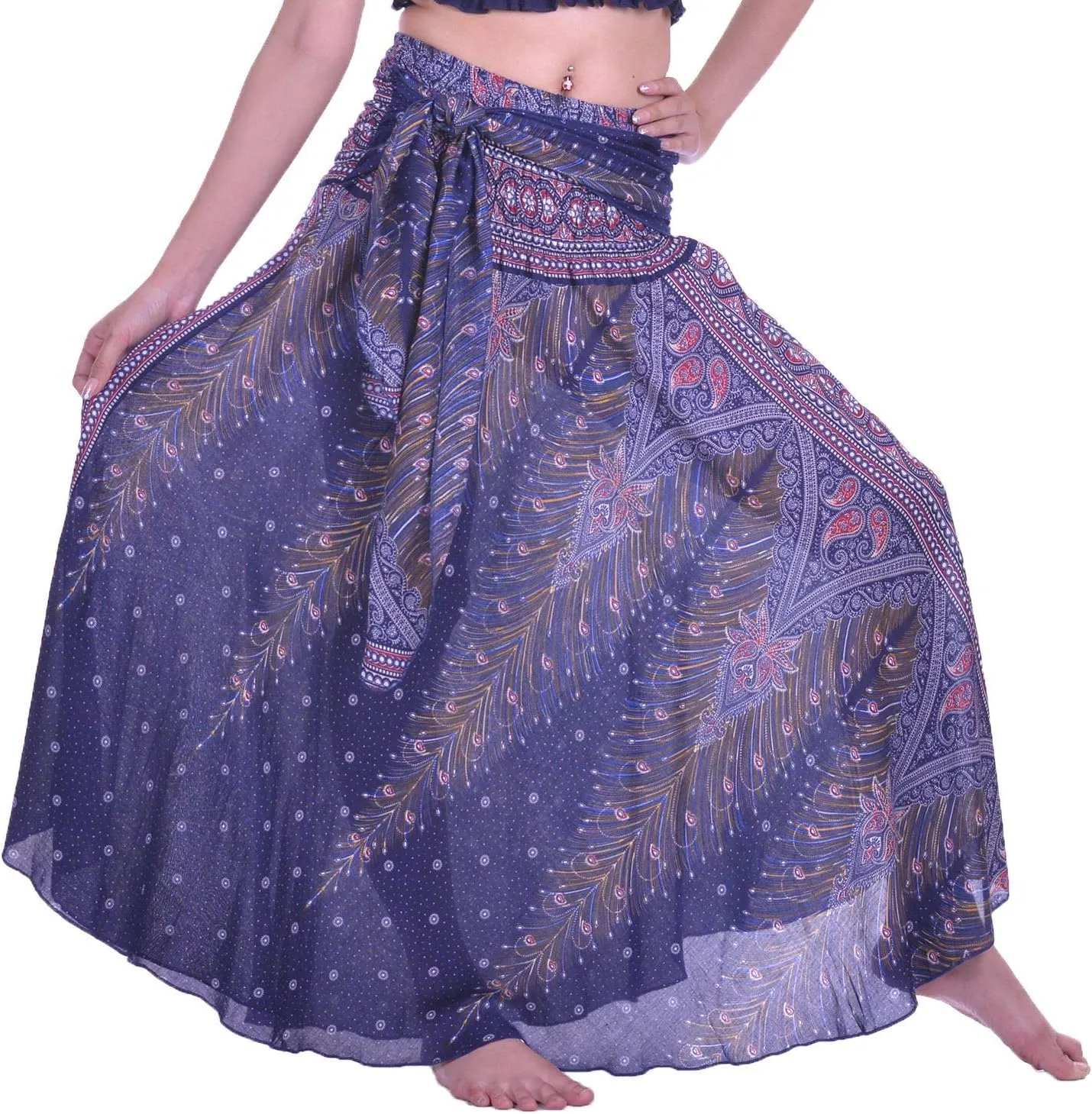 LOFBAZ Long Maxi Skirts for Women Gypsy Hippie Clothes Bohemian Boho Dress Plus