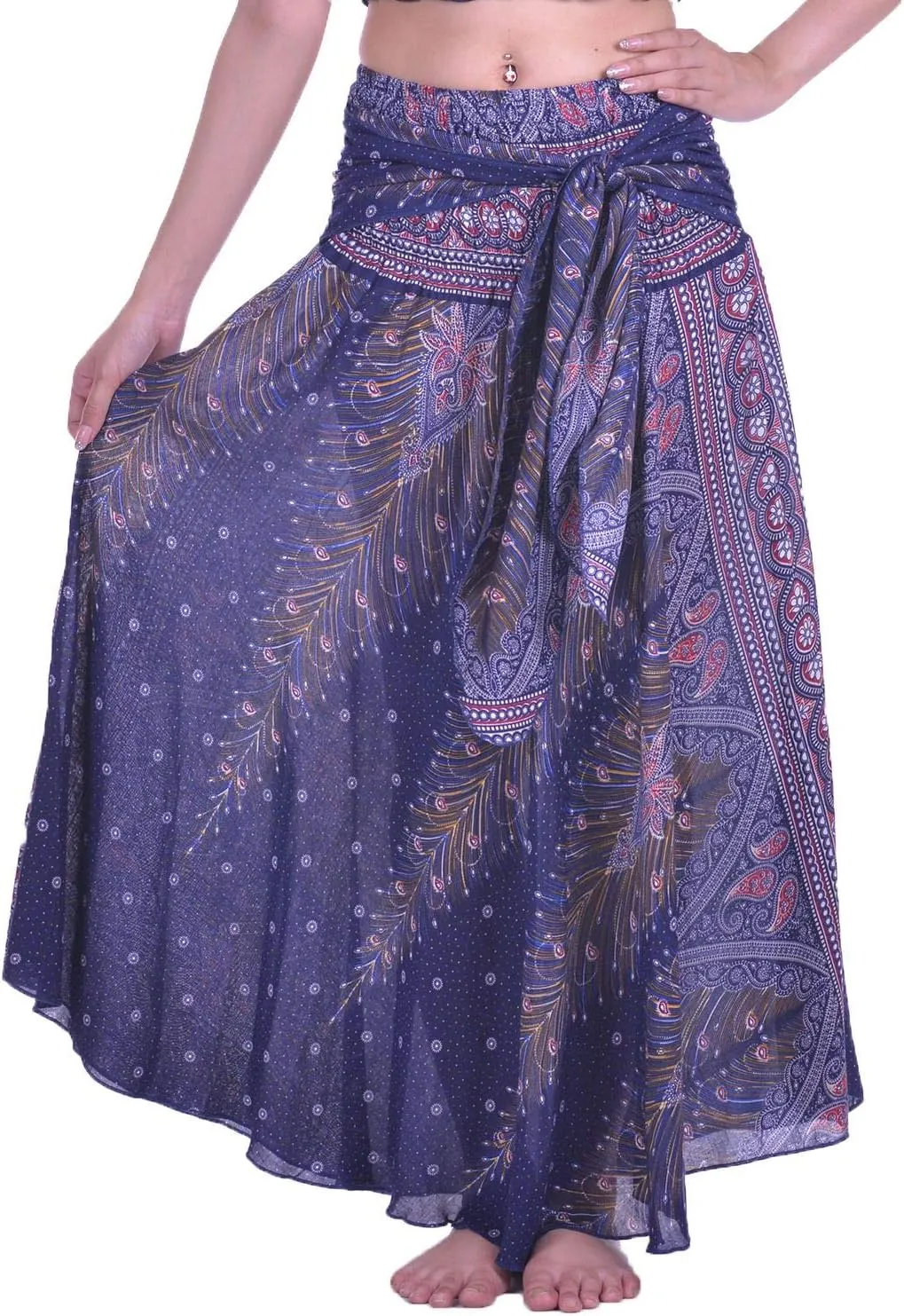 LOFBAZ Long Maxi Skirts for Women Gypsy Hippie Clothes Bohemian Boho Dress Plus