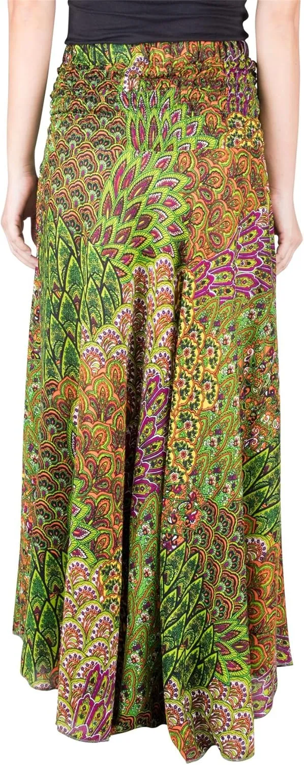 LOFBAZ Long Maxi Skirts for Women Gypsy Hippie Clothes Bohemian Boho Dress Plus