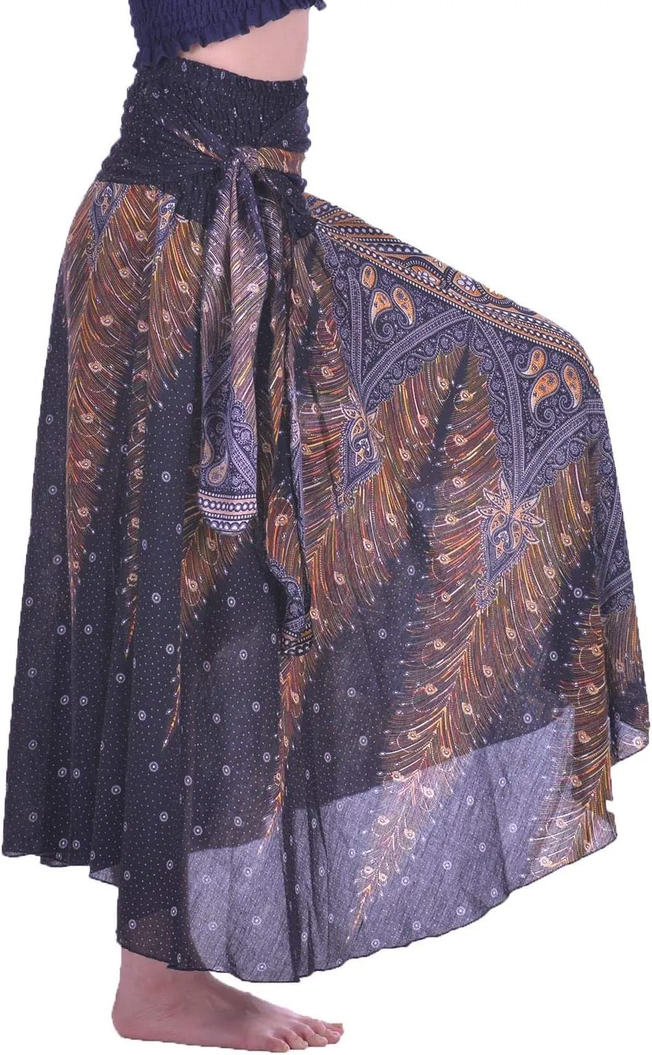 LOFBAZ Long Maxi Skirts for Women Gypsy Hippie Clothes Bohemian Boho Dress Plus