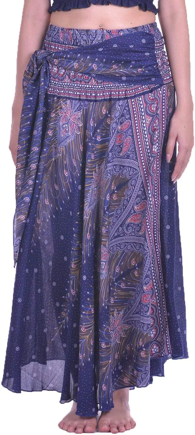 LOFBAZ Long Maxi Skirts for Women Gypsy Hippie Clothes Bohemian Boho Dress Plus