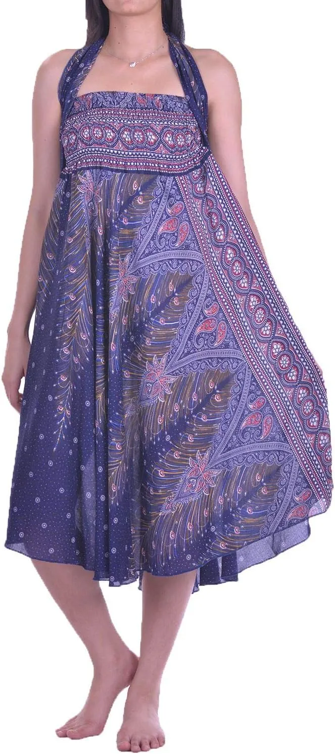 LOFBAZ Long Maxi Skirts for Women Gypsy Hippie Clothes Bohemian Boho Dress Plus