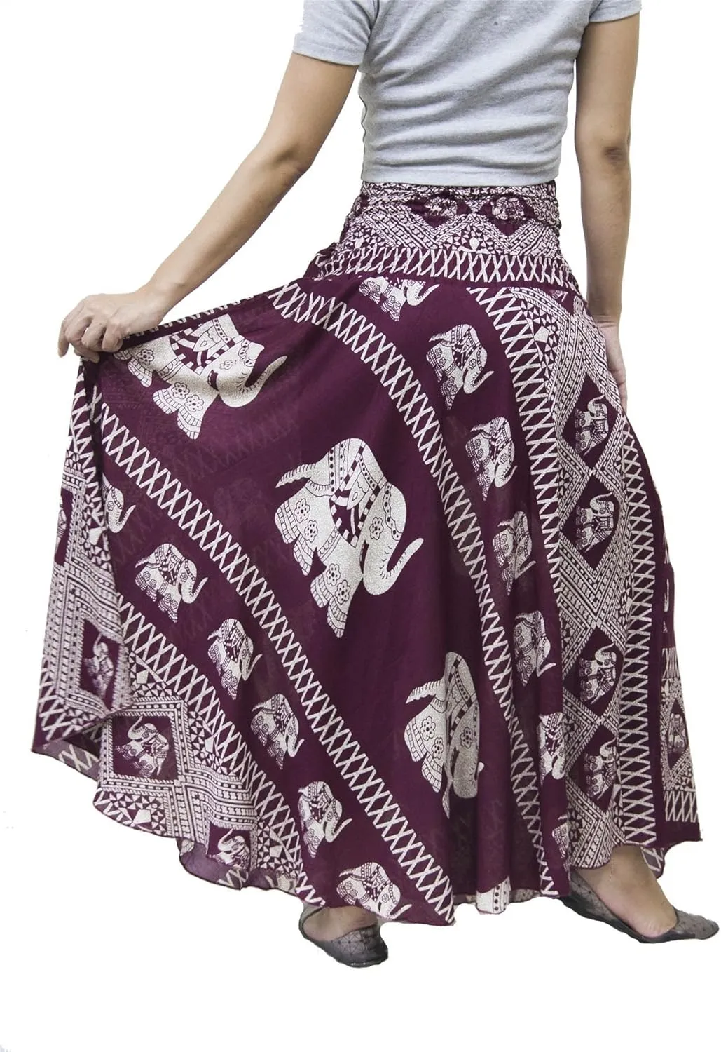 LOFBAZ Long Maxi Skirts for Women Gypsy Hippie Clothes Bohemian Boho Dress Plus