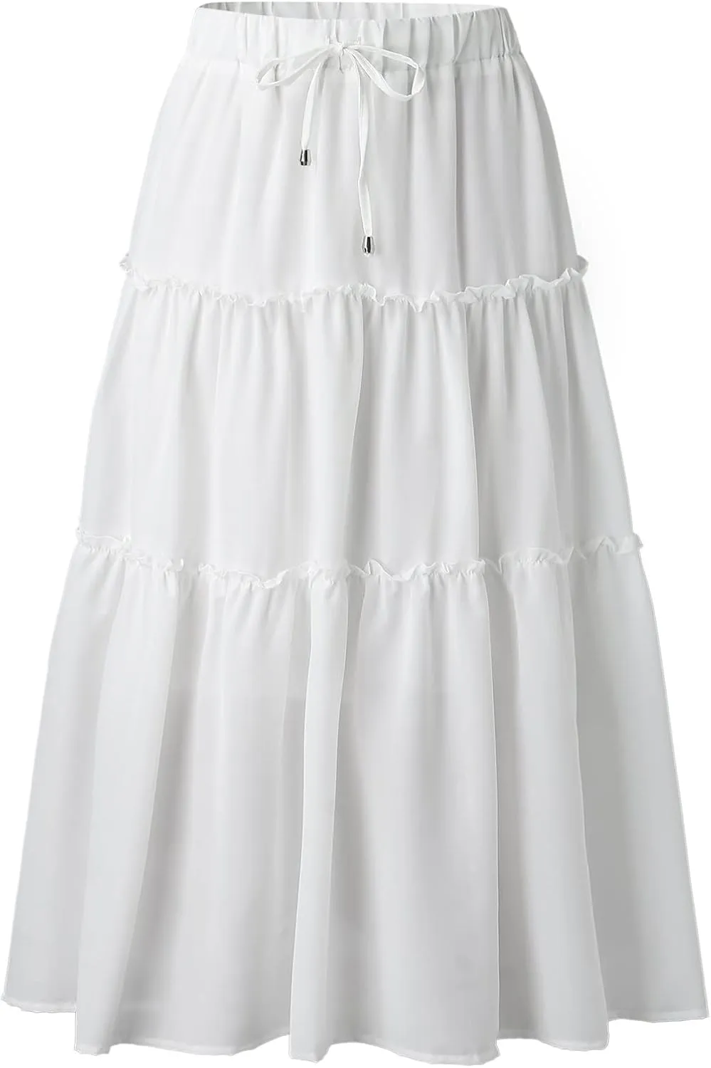 Long Flowy Skirts for Women Summer 2025 Pleated A Line Causal Boho Skirt High Waisted Tiered Swing Maxi Long Skort Dress