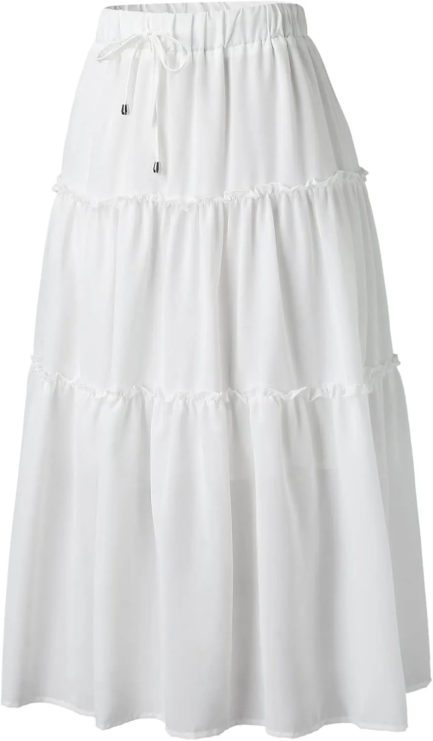 Long Flowy Skirts for Women Summer 2025 Pleated A Line Causal Boho Skirt High Waisted Tiered Swing Maxi Long Skort Dress