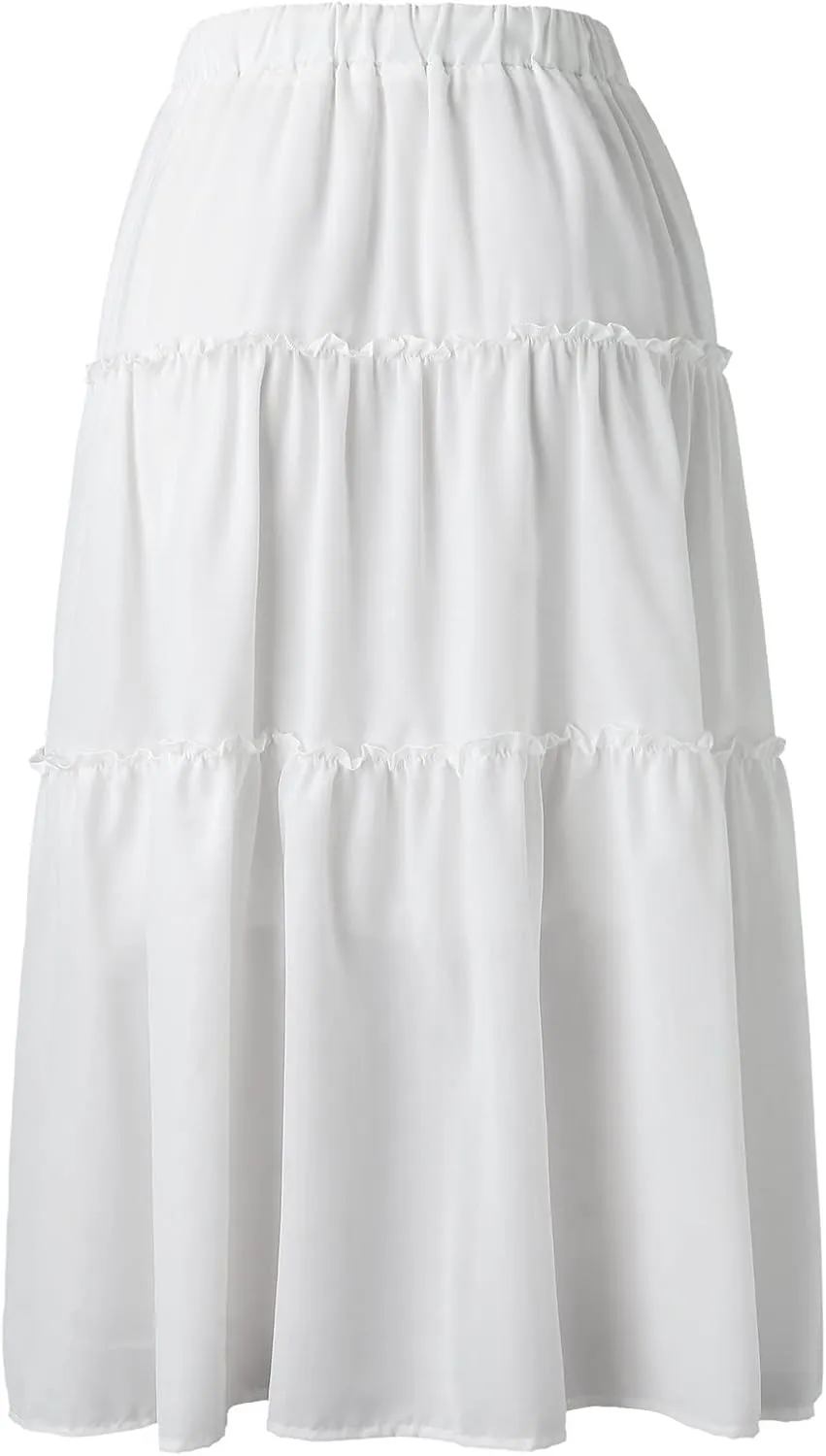 Long Flowy Skirts for Women Summer 2025 Pleated A Line Causal Boho Skirt High Waisted Tiered Swing Maxi Long Skort Dress