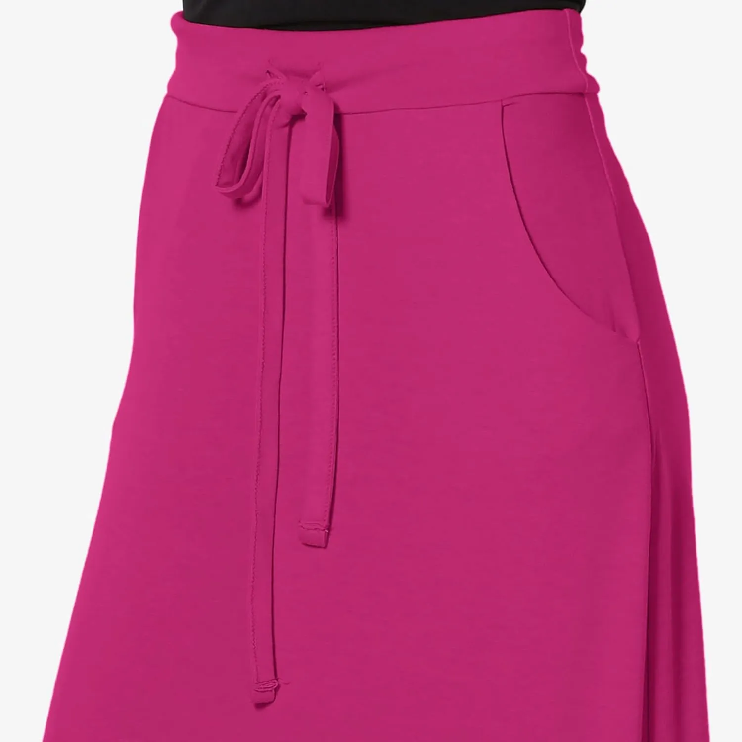 Long Maxi Skirt for Women Spring and Autumn City Leisure Skirt Ladies Solid Color Drawstring Women Flowy Casual