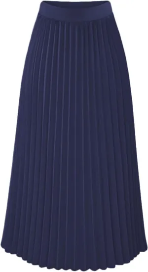 Long Pleated Skirts for Women High Waist Flowy Skirts Casual Summer Maxi Skirts Beach Vacation Skirts A Line Skirts
