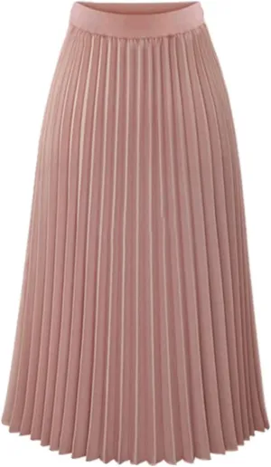 Long Pleated Skirts for Women High Waist Flowy Skirts Casual Summer Maxi Skirts Beach Vacation Skirts A Line Skirts