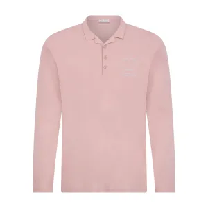 Long Sleeve Smart Cotton Polo shirt - Mauve