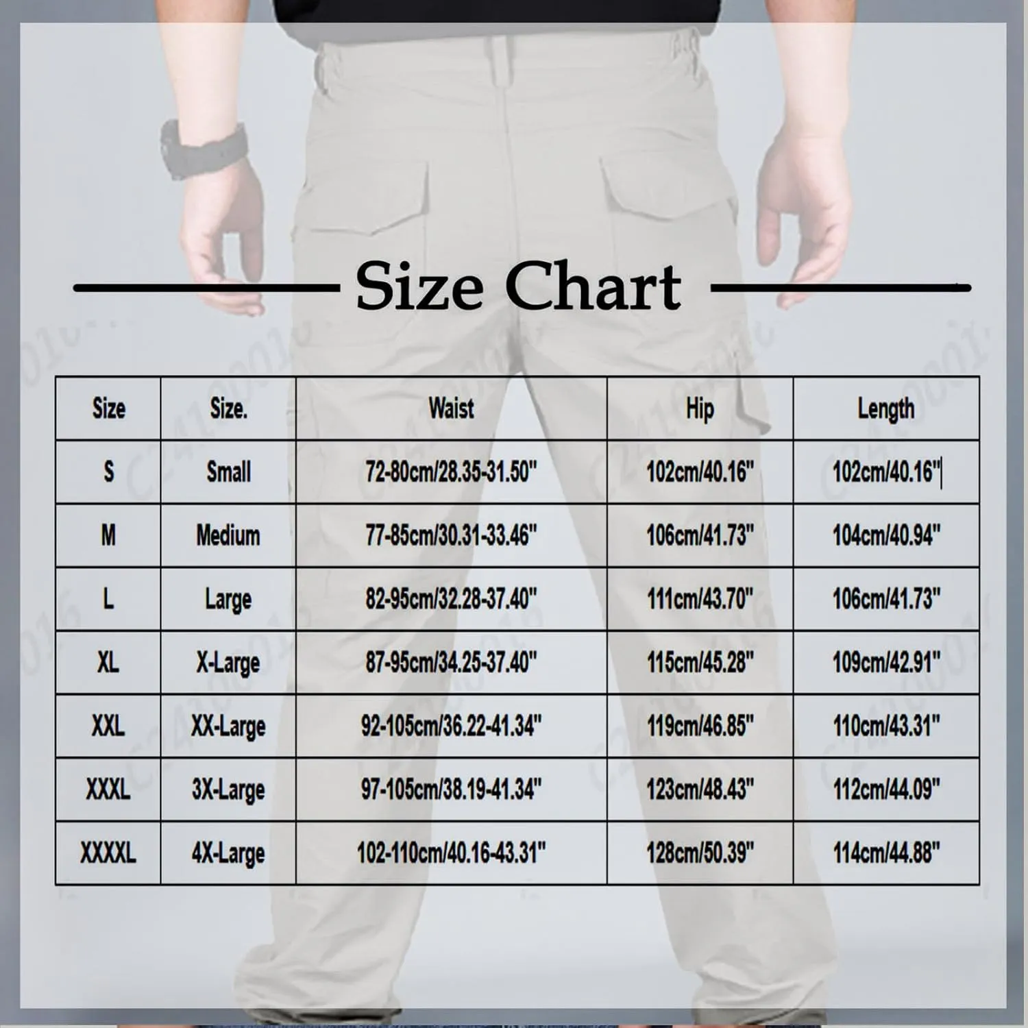 Men Cargo Work Trousers Combat Pants Quick Dry Waterproof Bottoms Elastic Waist Sweatpants Solid Color Outdoor Pant