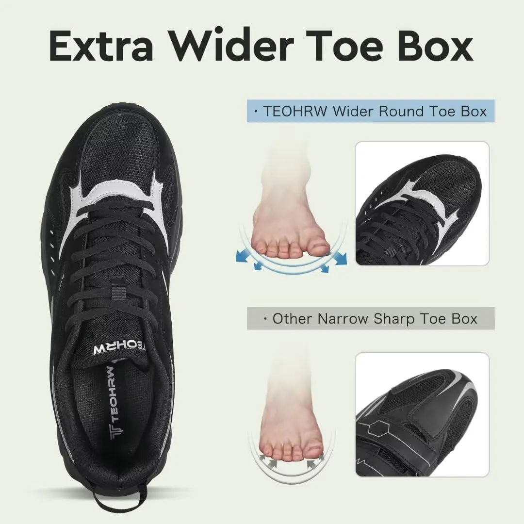 Men Extra Wide Width Sneakers Comfort Walking Shoes Relieve Foot Pain Wide Toe Box with Arch Support
