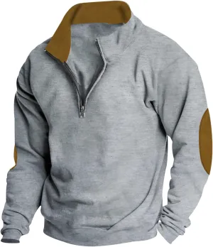 Men Hoodie Hooded Pocket And Solid Autumn Winter Color Sweater Sleeve Jacket Men's blouse Navvy Blue Hoodie Sweaters