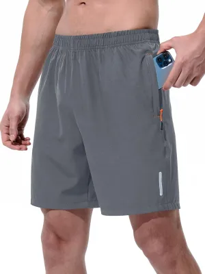 Mens Athletic Shorts Running Shorts Quick Dry Workout Shorts 7"/ 9" Lightweight Gym Basketball Shorts Zipper Pockets