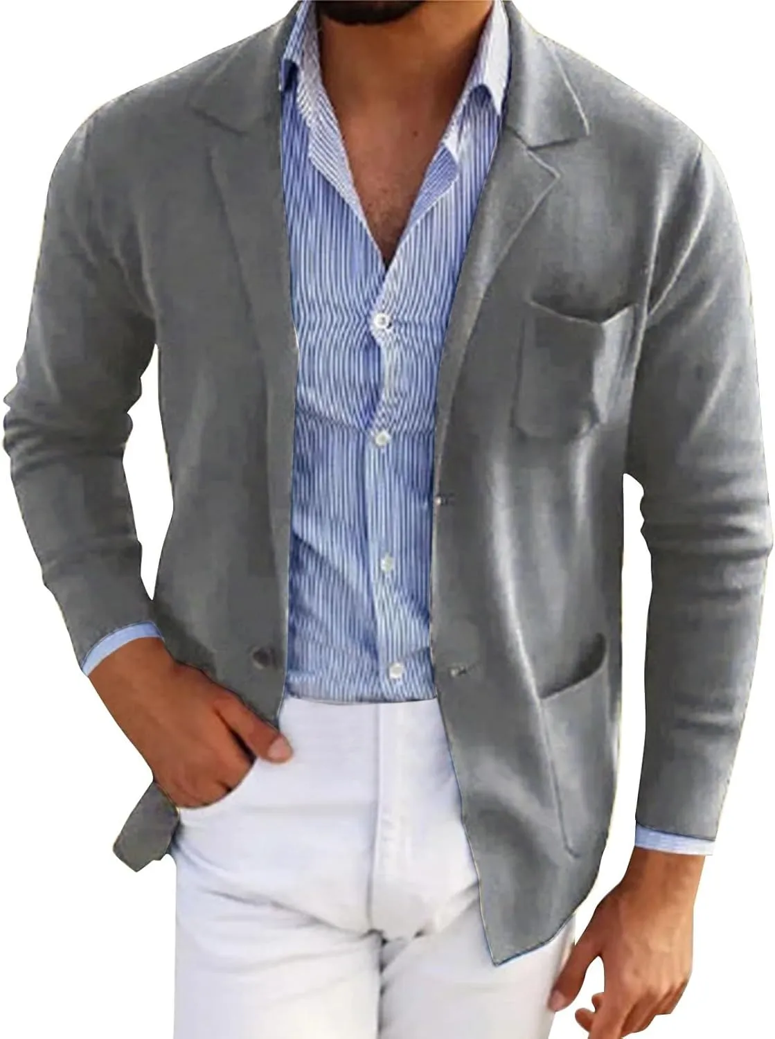 Men's Blazer Suit Jacket Casual Linen Sport Coat Lightweight Notched Lapel Sport Coat Trendy Cocktail Tuxedo Jackets