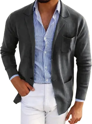 Men's Blazer Suit Jacket Casual Linen Sport Coat Lightweight Notched Lapel Sport Coat Trendy Cocktail Tuxedo Jackets