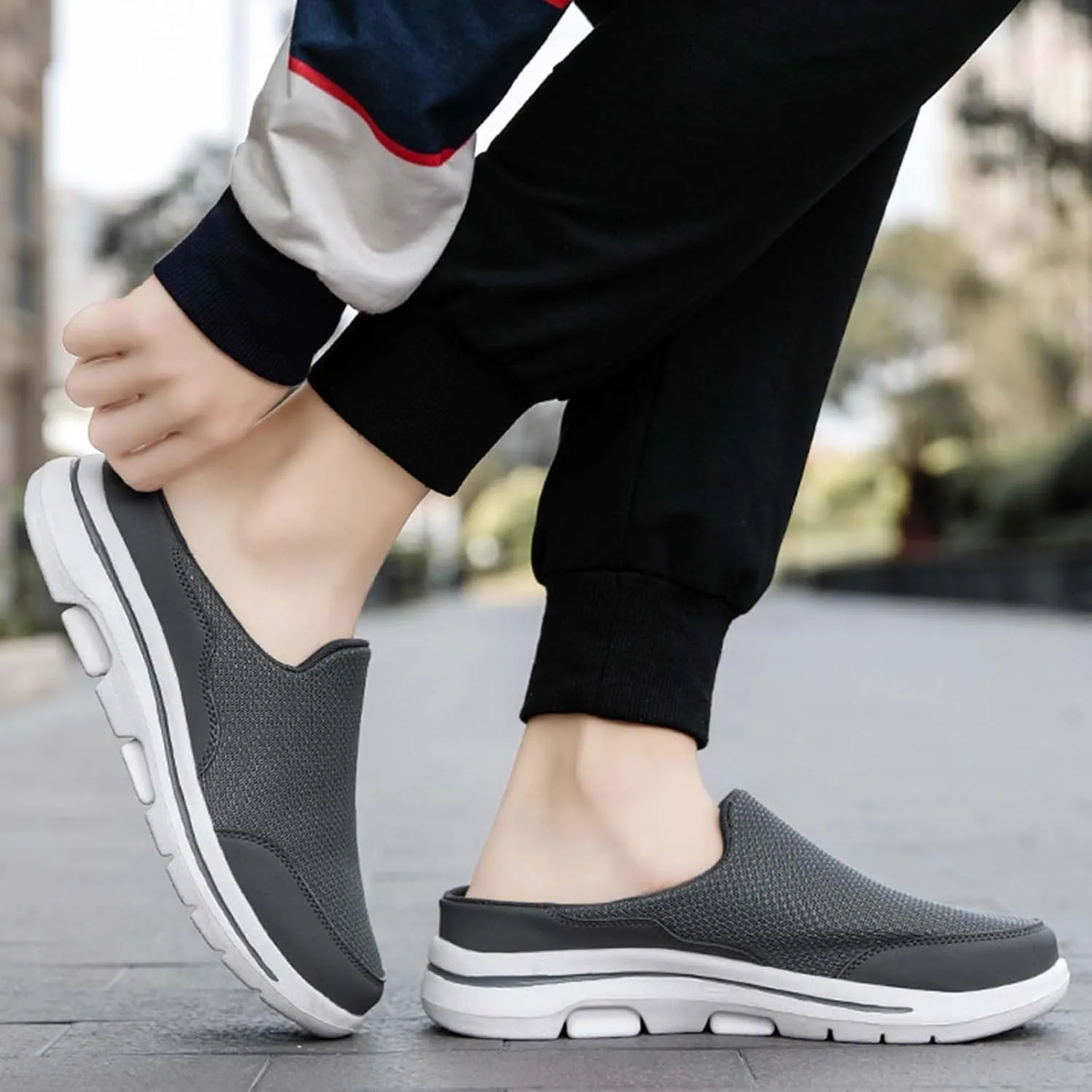 Men's Breathable Barefoot Shoes Soft Flat Soled Slip On Mesh Shoes Heelless Walking Mens Dress Breathable