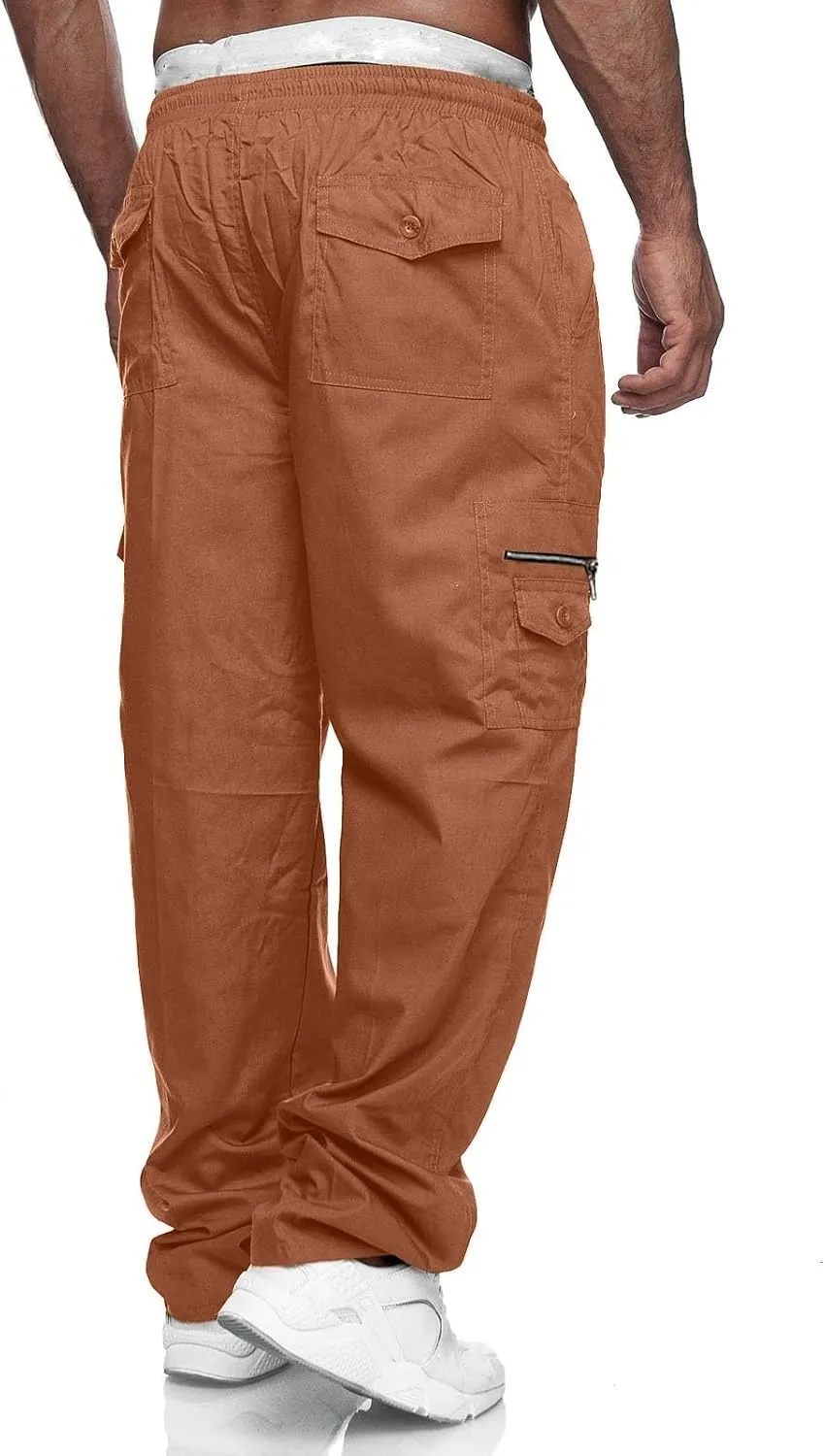 Men's Cargo Pants Elastic Waistband Chino Slim Skinny Cargos Men Men's Cargo Pants Casual Trousers Tracksuit Trousers