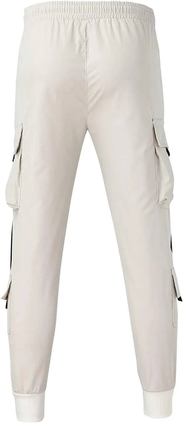 Men's Cargo Pants Elastic Waistband Chino Slim Skinny Gym Joggers Men's Cargo Pants Cotton Work Trousers Men Trousers