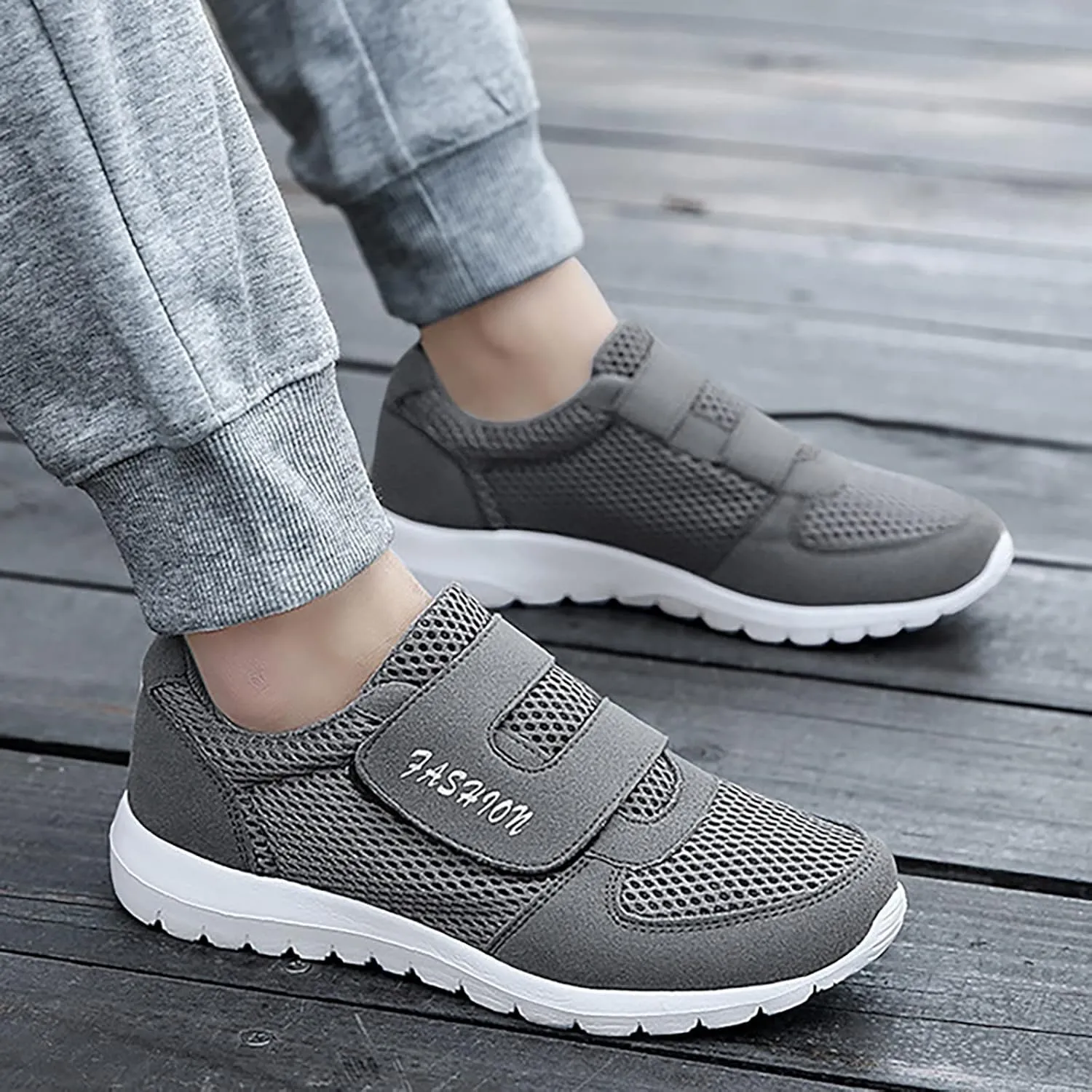 Men's Casual Walking Shoes Wide Width Workout Shoes Adjustable Fashion Sneakers Non-slip Flats Orthopedic Shoes