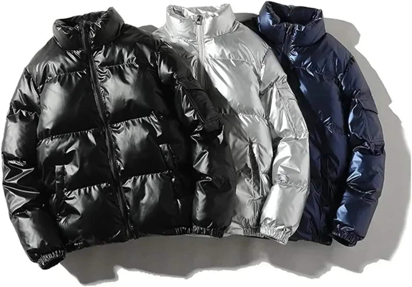 Mens Coats And Jackets Women Harajuku Parkas Cotton Padded Hooded Bright Jackets