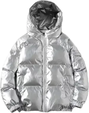 Mens Coats And Jackets Women Harajuku Parkas Cotton Padded Hooded Bright Jackets