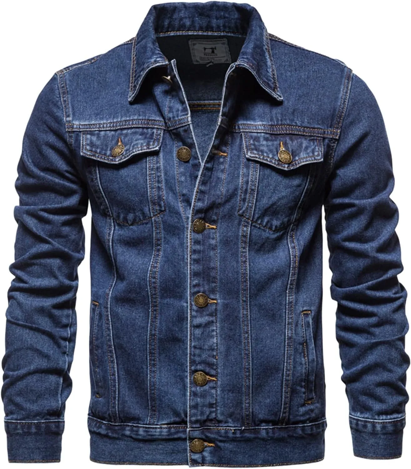 Men's Denim Jackets Solid Classic Multi-Pocket Loose Casual Trendy Jackets