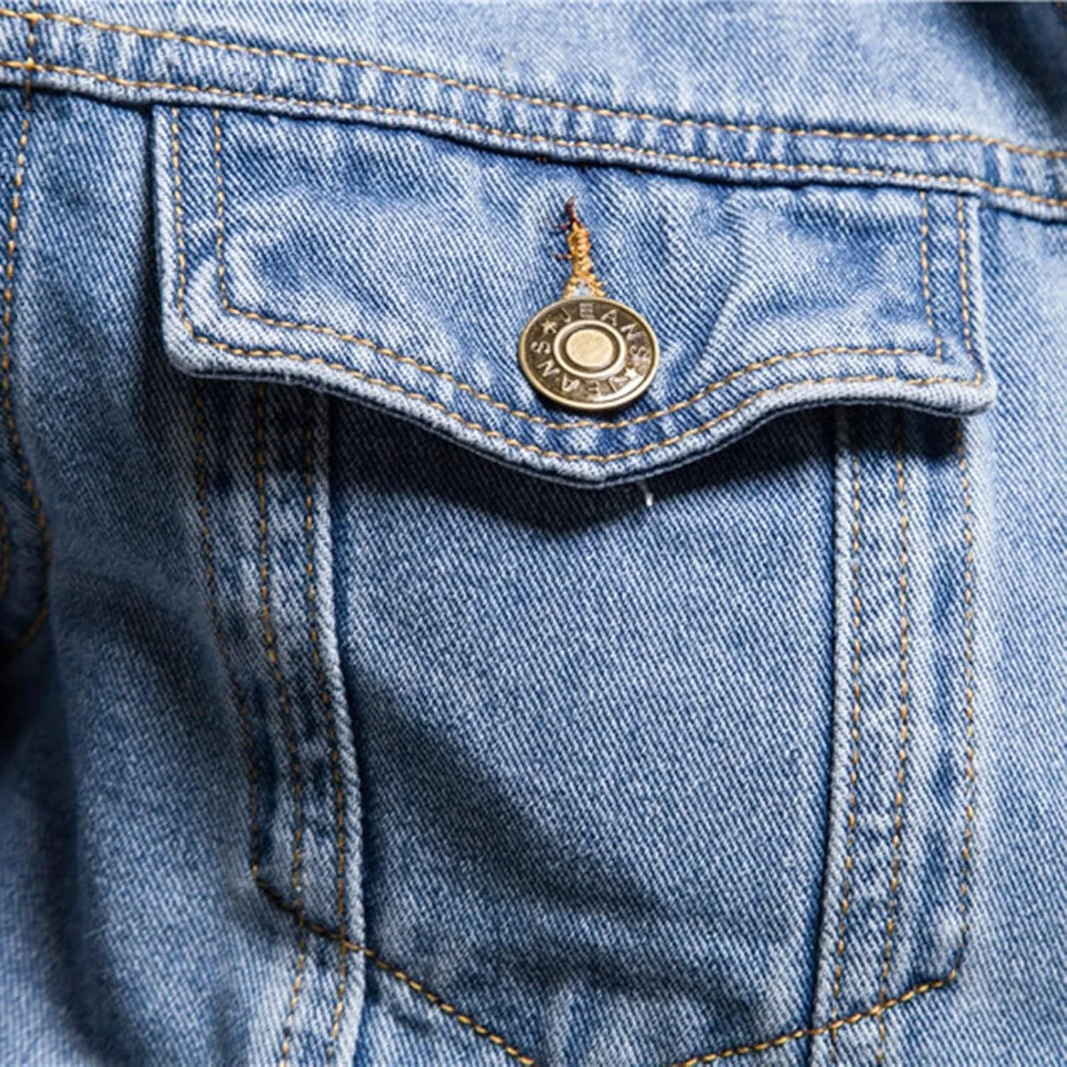Men's Denim Jackets Solid Classic Multi-Pocket Loose Casual Trendy Jackets
