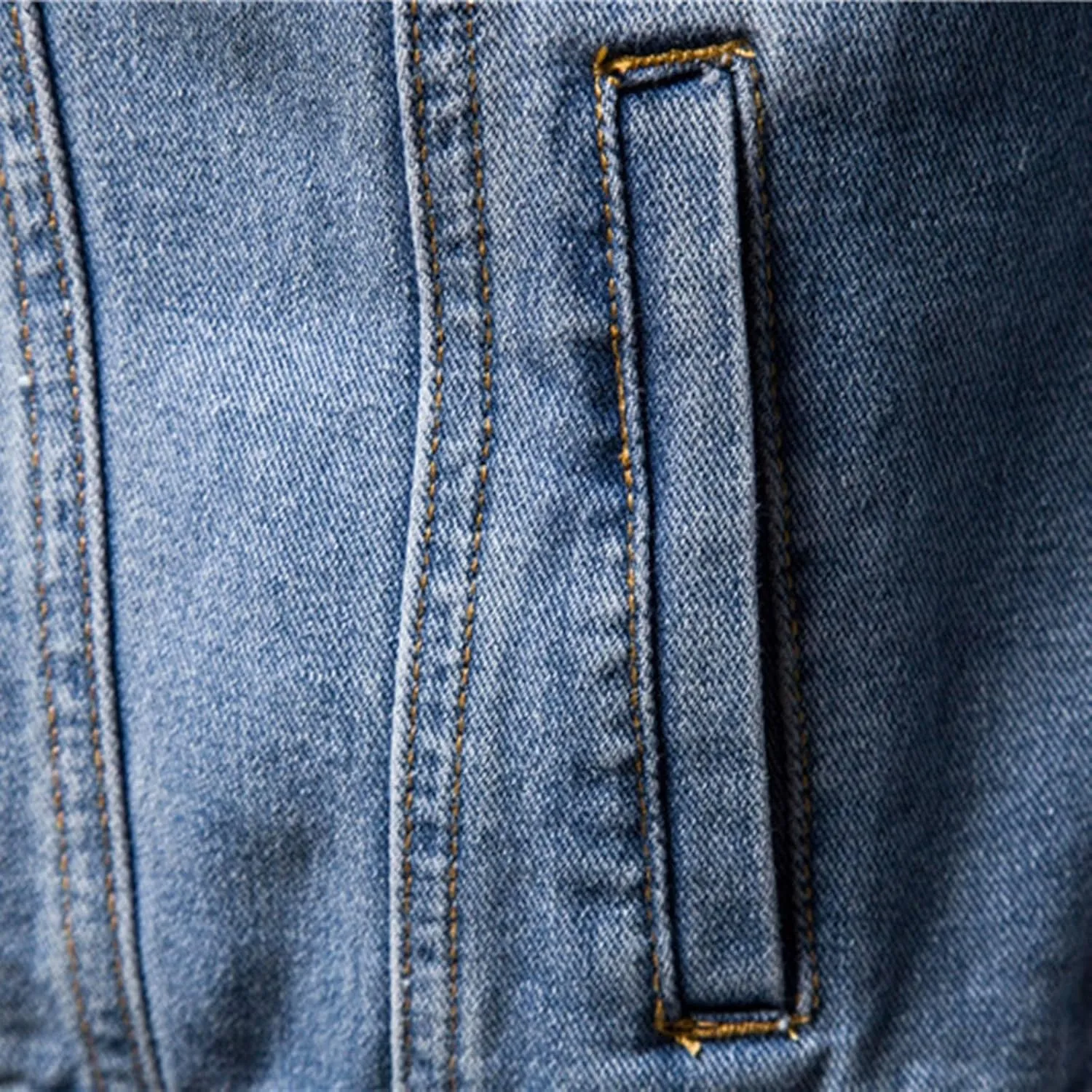 Men's Denim Jackets Solid Classic Multi-Pocket Loose Casual Trendy Jackets
