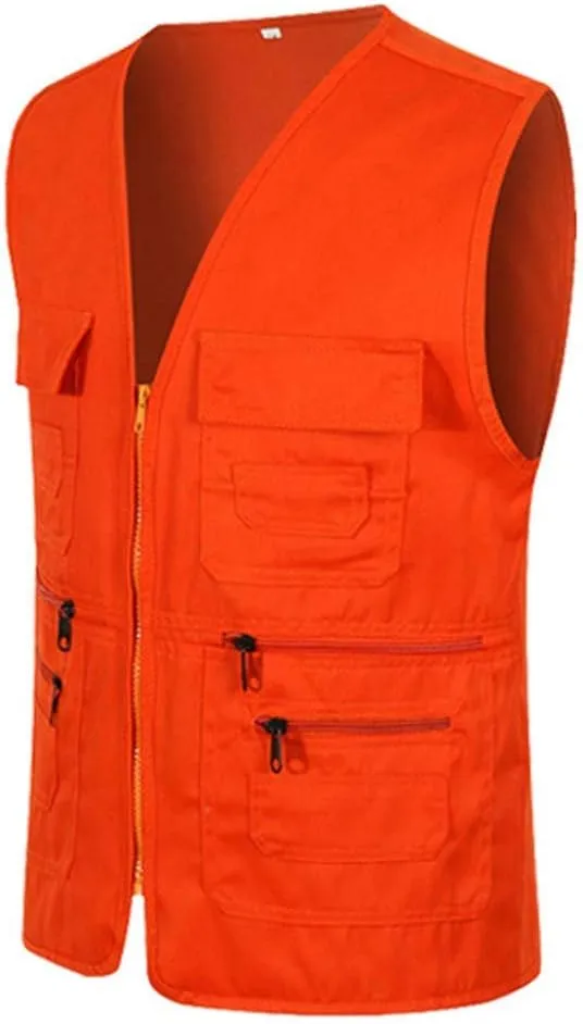 Men's Fishing Vest Utility Safari Travel Vest with Pocket Outdoor Work Photo Cargo Fly Summer Lightweight Jacket