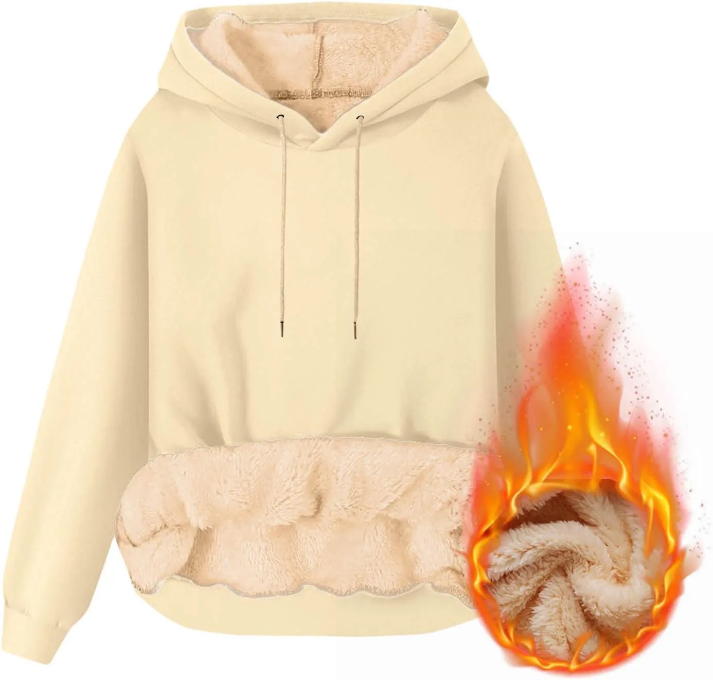 Mens Fleece Pullover Fleece Lined Heavy Weight Hoodie Heavy Duty Winter Hooded Sweatshirt Thermal Warm Sweatshirts