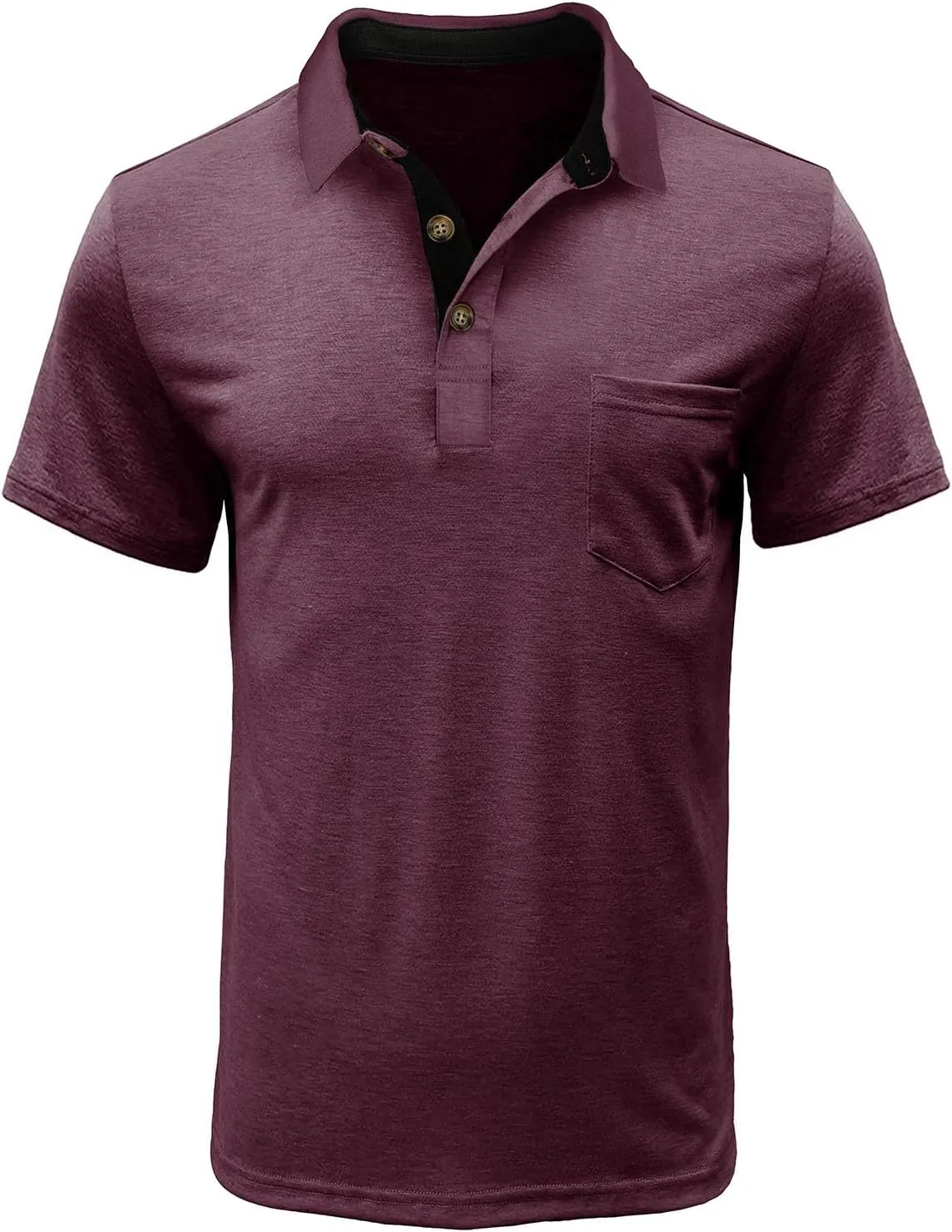 Men's Golf Shirts Moisture Wicking Polo Shirt Classic Solid Bowling Tees Short-Sleeve Casual Basic Shirt for Men