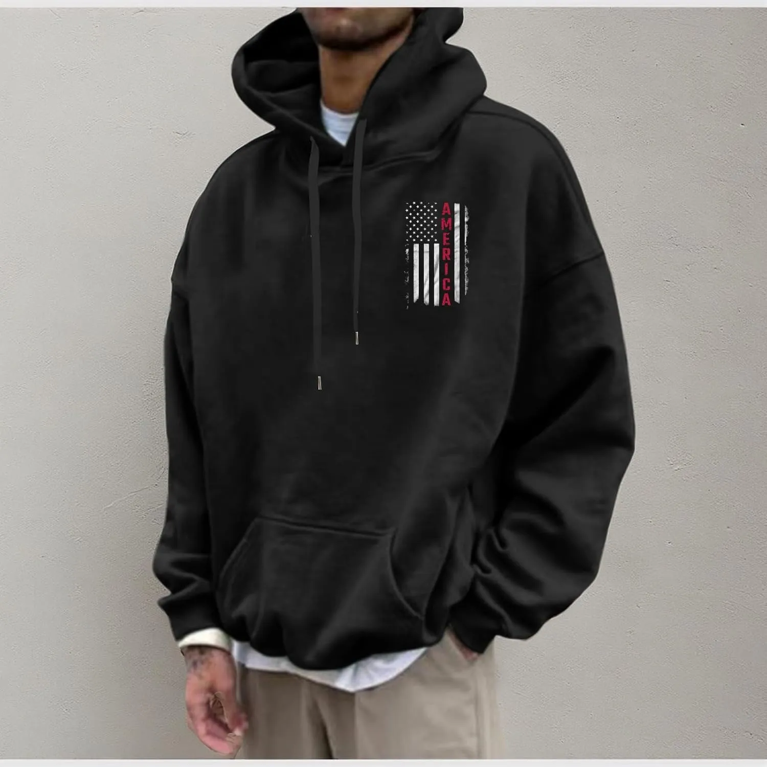 Mens Graphic Hoodies Oversized Lightweight Loose Printed Hooded Casual Fashion Sports Sweatshirt Fleece