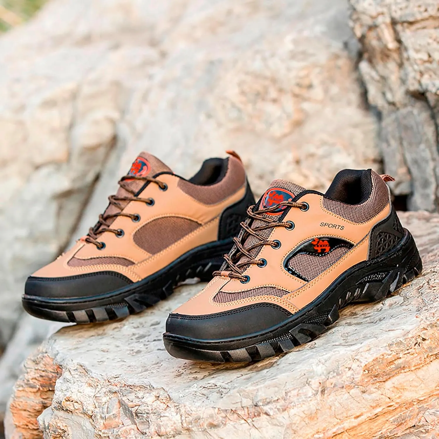 Mens Hiking Shoes Outdoor Walking Shoes Breathable Trekking Trails Shoes Low Top Sneakers Lightweight Walking Shoes