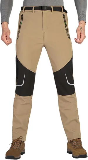 Men's Hiking Tactical Trousers Stretch Casual Travel Pants with Zip Pockets Sport Pants Quick Dry Windproof Sportswear