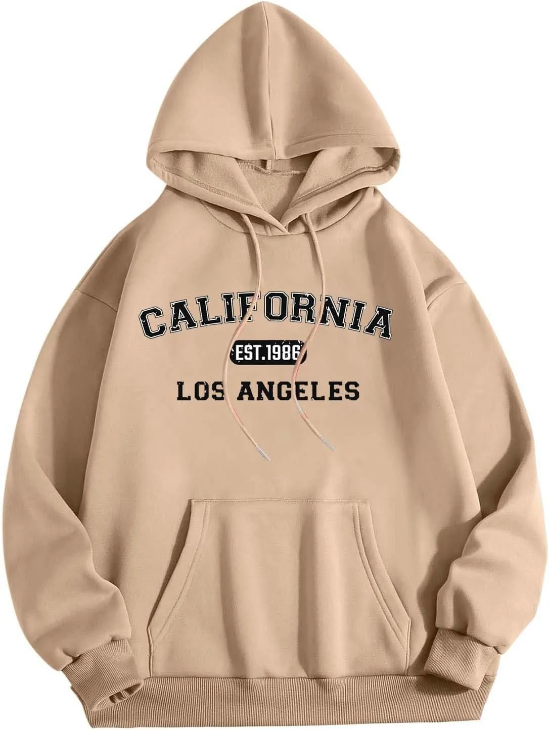 Mens Hoodies Pullover Letter Print Long Sleeve Hooded Sweatshirts Casual Lightweight Regular Fit Classic Sweatshirt