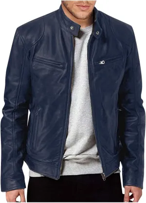 Mens Leather Jacket Fashion Men Autumn Winter Warm Casual Leather Zipper Long Sleeve Jacket Coat