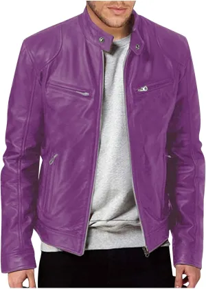 Mens Leather Jacket Fashion Men Autumn Winter Warm Casual Leather Zipper Long Sleeve Jacket Coat