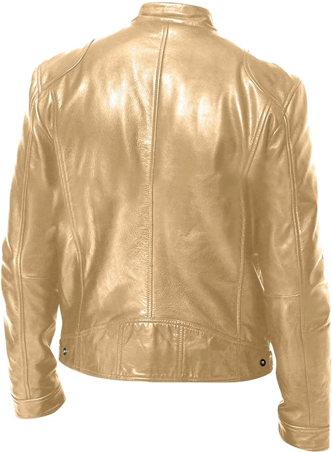 Mens Leather Jacket Fashion Men Autumn Winter Warm Casual Leather Zipper Long Sleeve Jacket Coat