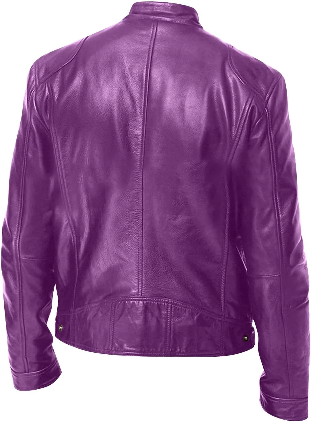 Mens Leather Jacket Fashion Men Autumn Winter Warm Casual Leather Zipper Long Sleeve Jacket Coat